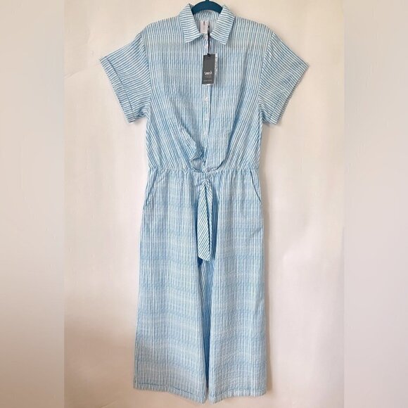 Smash + Tess, Women's Fresh Romper Jumpsuit In Smash Stripe -Blue/White. Size: S - Picture 3 of 15